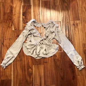 For Love & Lemons crop long sleeve top